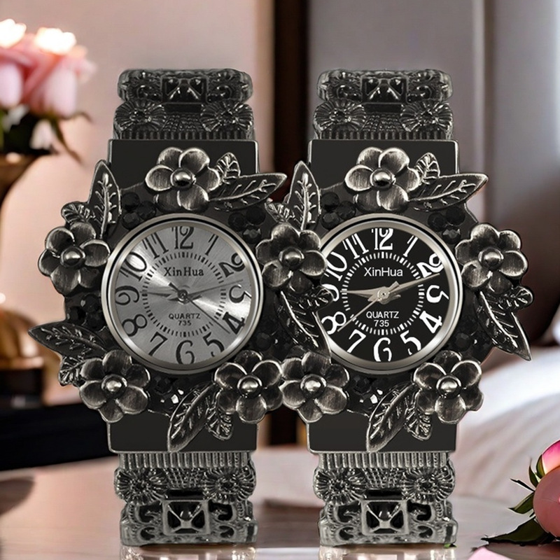 Luxury Watch All Black - Hitam gelang jam tangan wanita antik