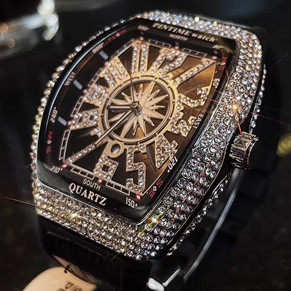 Luxury Watch All Black - Jam Tangan Berlian Mewah Merek Premium