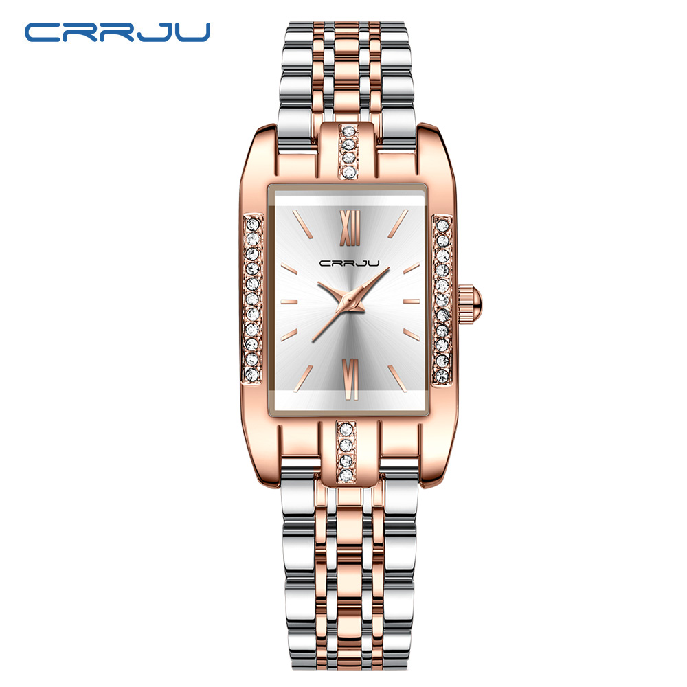 Luxury Watch Ladies - CRRJU Jam Tangan Persegi Mewah untuk
