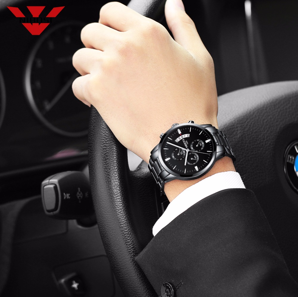 NIBOSI Jam Tangan Kuarsa Baja  - Luxury Watch All Black ulasan dan harga