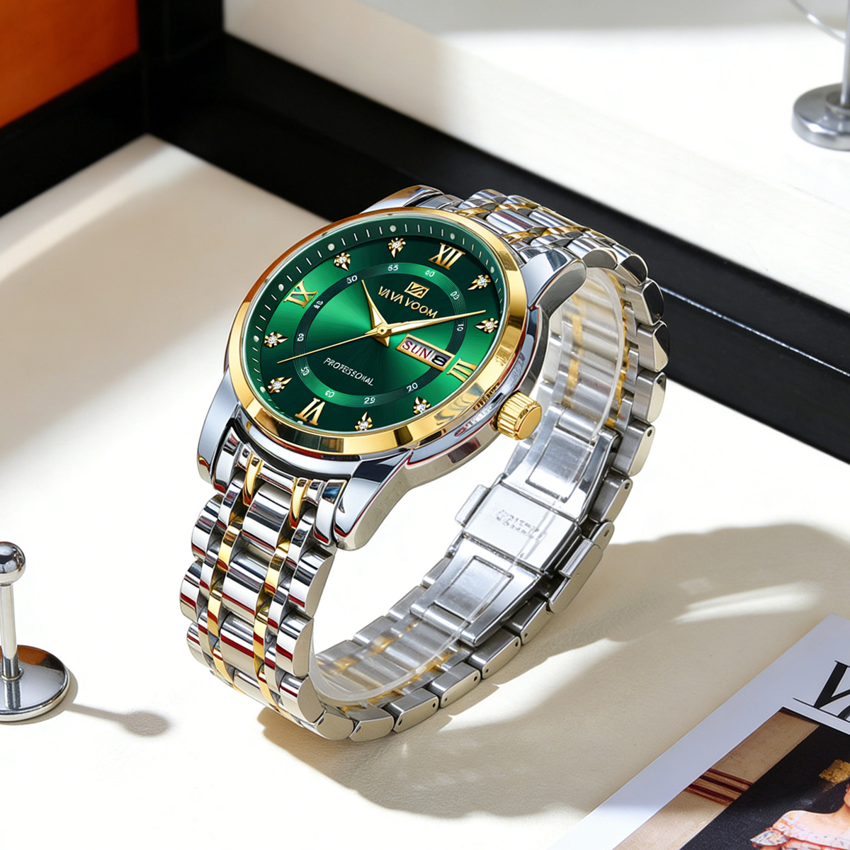 Jam Tangan Mewah Berhias Berli - Luxury Watch Green Dial ulasan dan harga