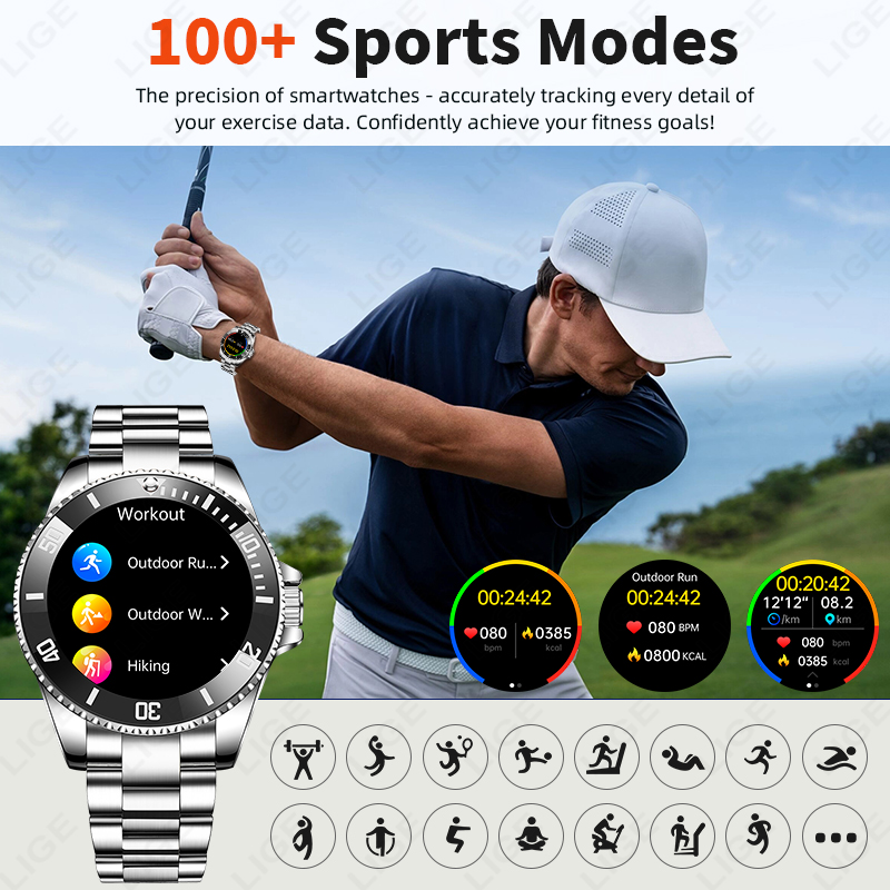 LIGE Jam Tangan Pintar Bisnis  - Luxury Watch In The World ulasan dan harga