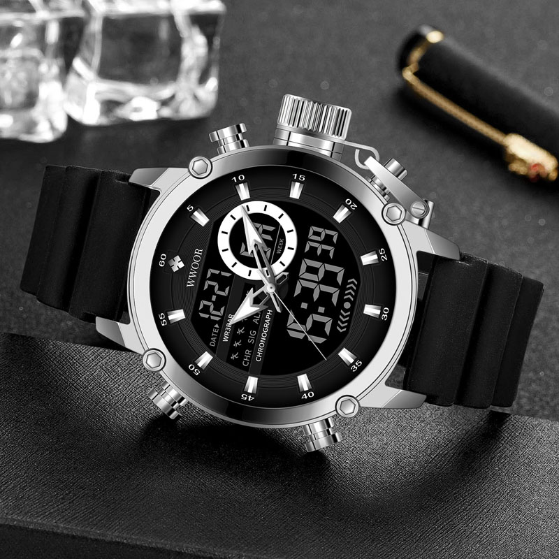 WWOOR jam tangan olahraga pria - Luxury Watch All Black ulasan dan harga