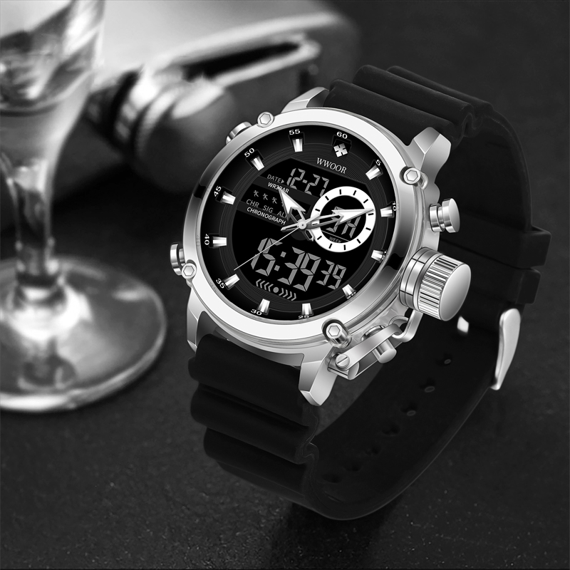 WWOOR jam tangan olahraga pria - Luxury Watch All Black ulasan dan harga