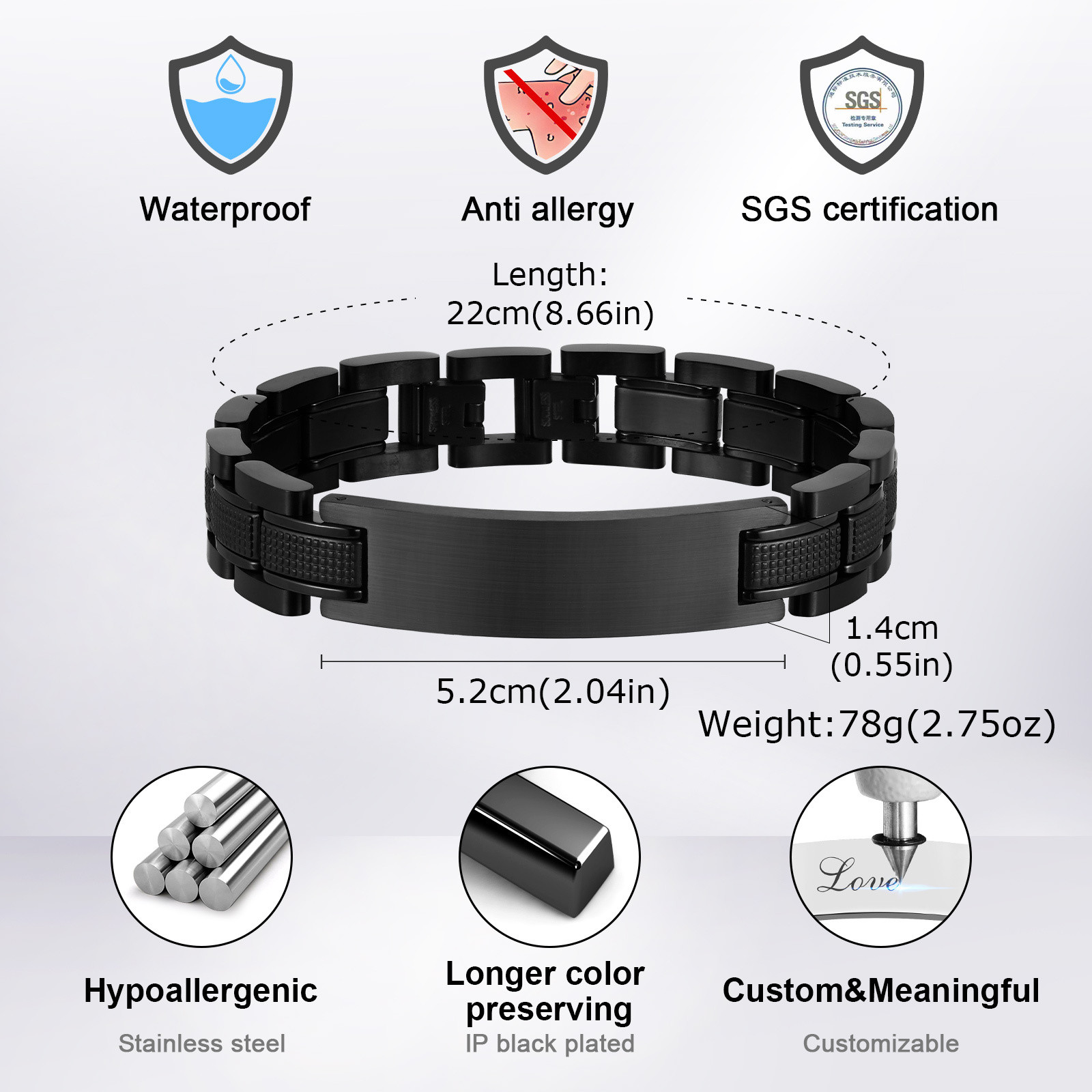Vnox gelang jam tangan mewah u - Luxury Watch All Black ulasan dan harga