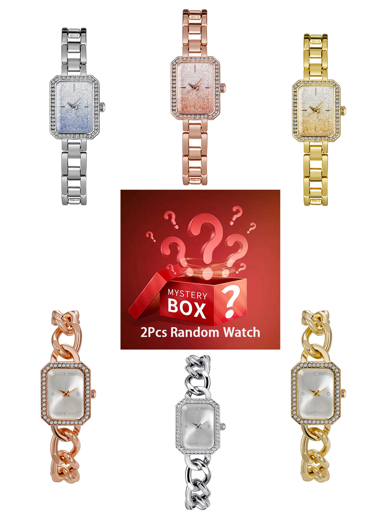 2 buah jam tangan wanita kotak - Luxury Watch Diamond ulasan dan harga