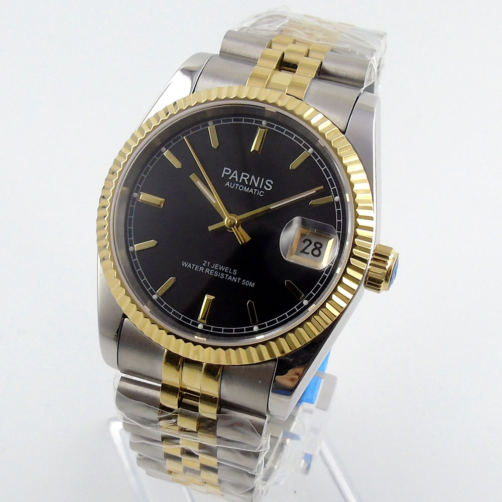 Parnis 36mm Jam Tangan Otomati - Luxury Watch All Black ulasan dan harga