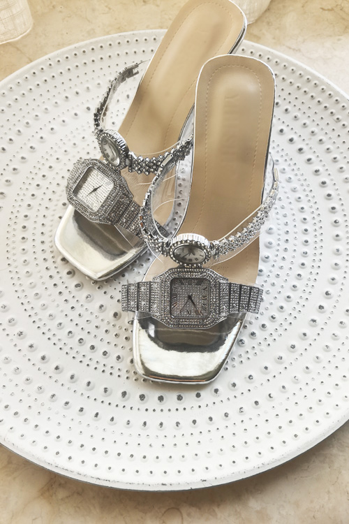 Sepatu hak tinggi kristal desa - Luxury Watch Diamond ulasan dan harga