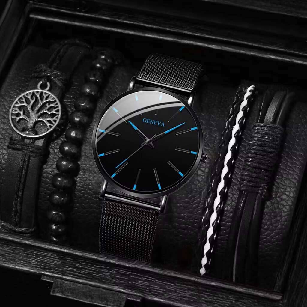 Jam tangan pria, 5 buah/Set Fa - Luxury Watch All Black ulasan dan harga