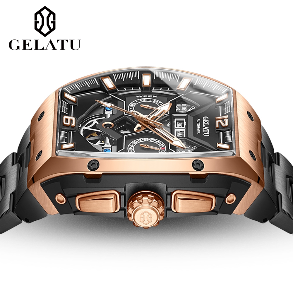 Reloj Hombre jam tangan mekani - Luxury Watch All Black ulasan dan harga