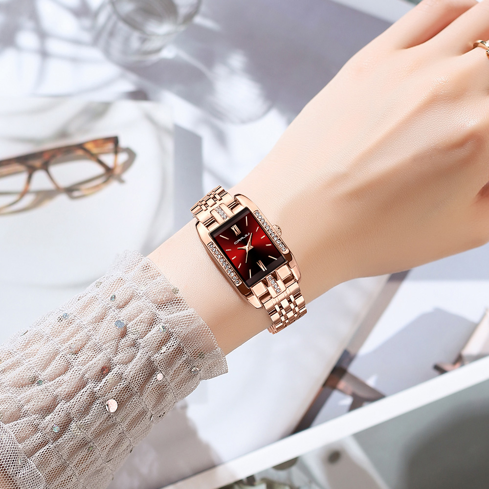 CRRJU Jam Tangan Persegi Mewah - Luxury Watch Ladies ulasan dan harga