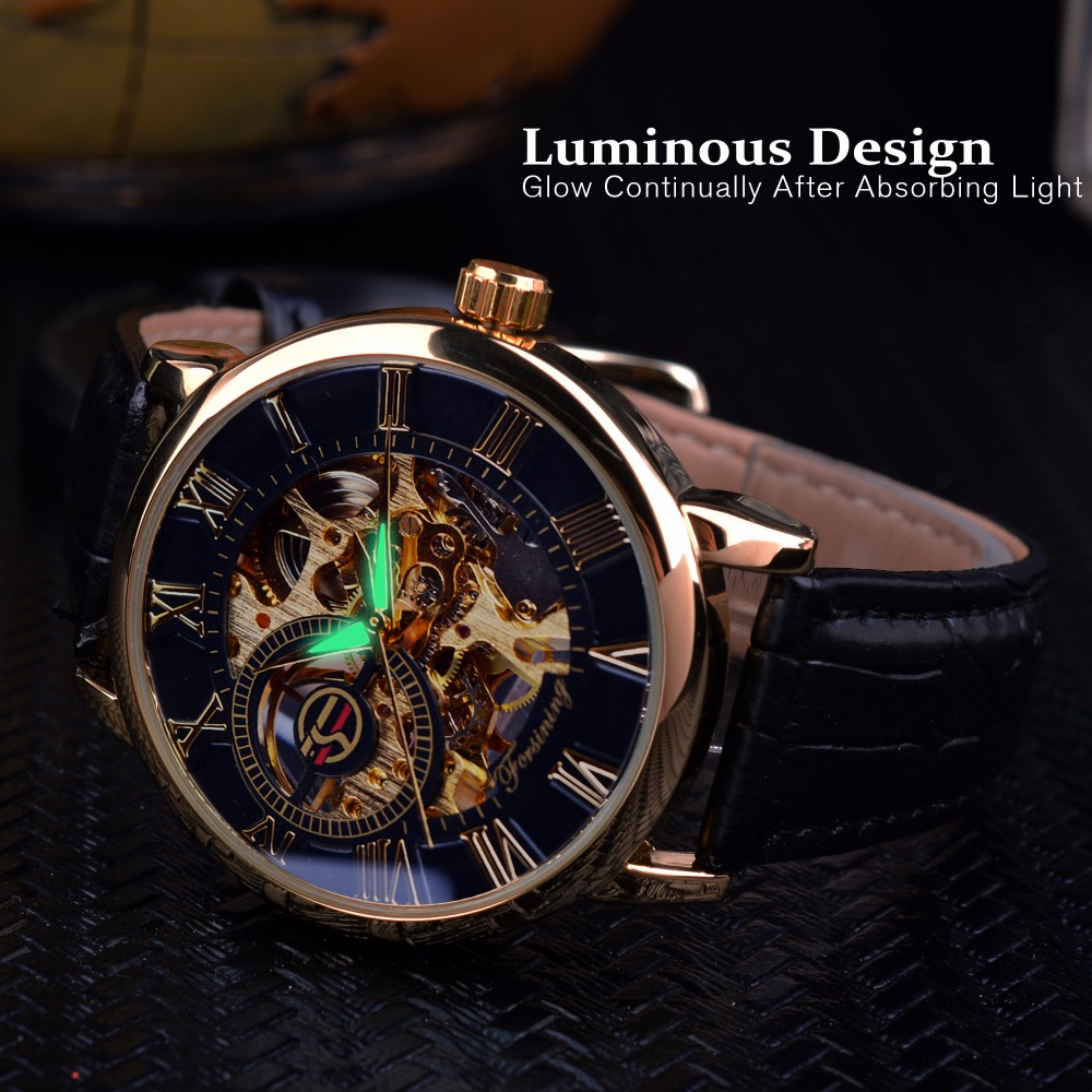 Forsining jam tangan mekanis p - Luxury Watch All Black ulasan dan harga